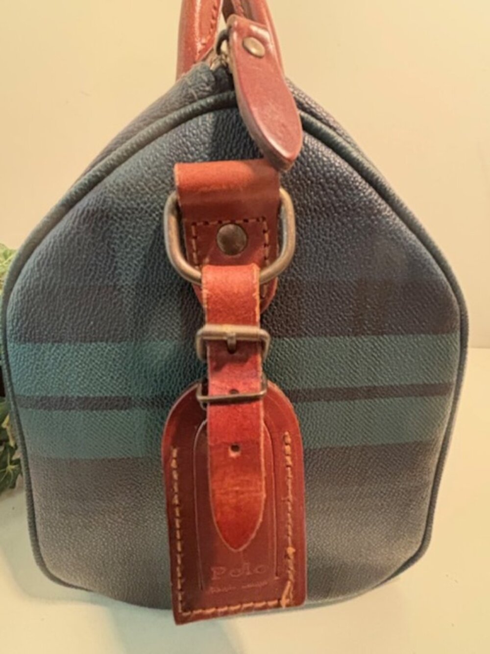 Polo Ralph Lauren Blackwatch Tartan Boston Bag-Vintage 💚💙GREEN / NAVY - Picture 3 of 13